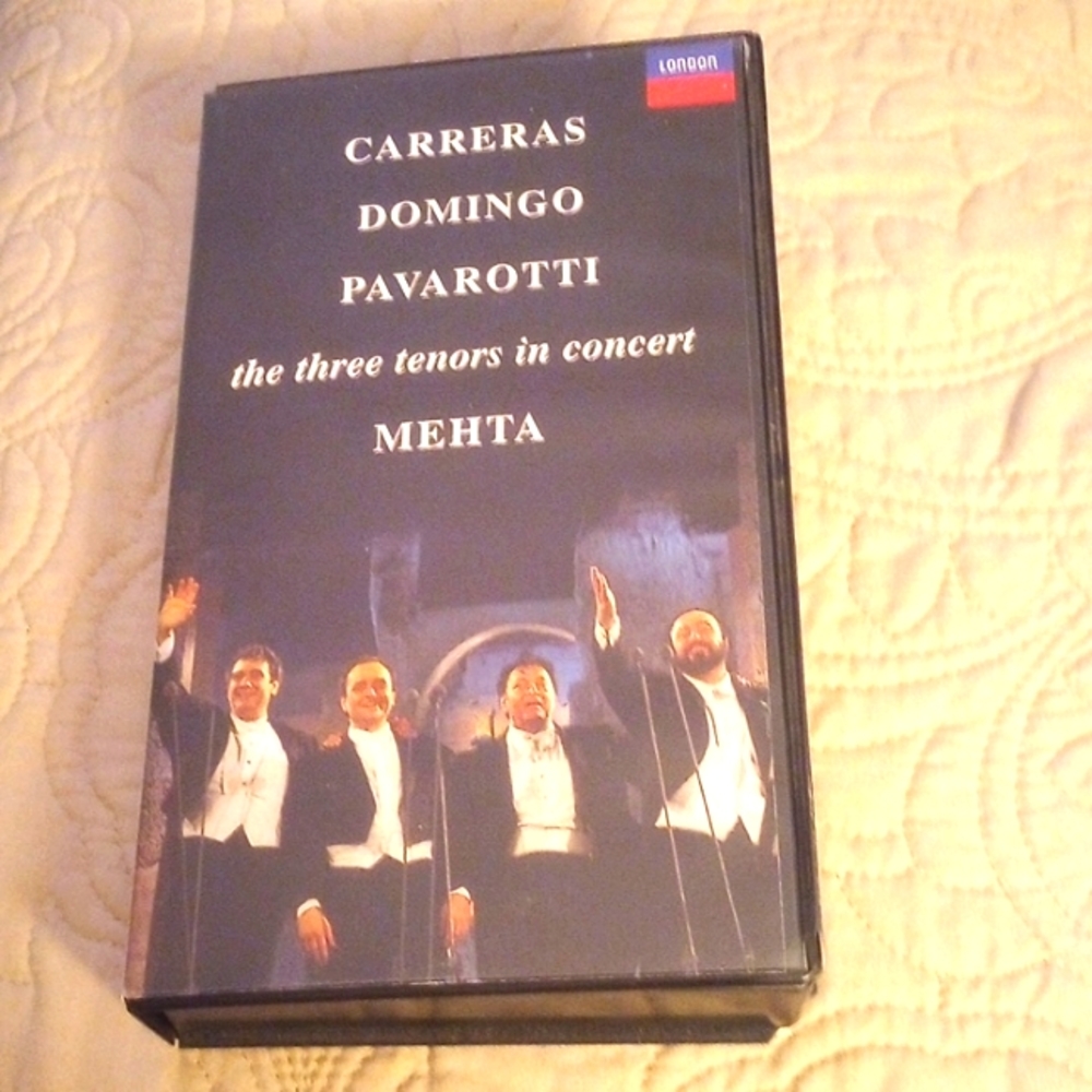 The Three Tenors (VHS,1990) sealed Carreras, Domingo, Pavarotti In Concert Mehta